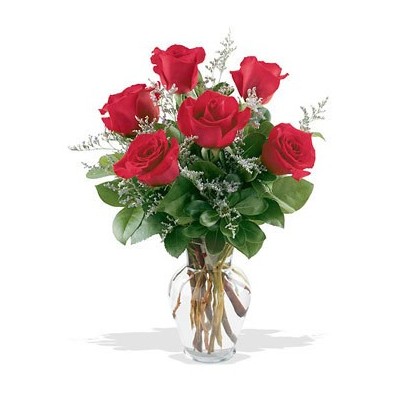 Half Dozen Roses Arranged