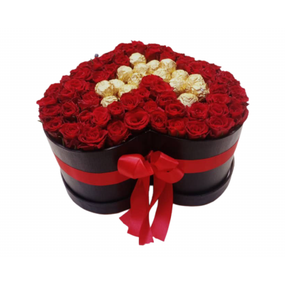Order for Chocolaty Heart of Red Roses online for Home and office delivery.